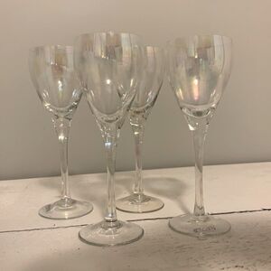 Vintage Toscany Iridescent Wine Flutes (4)